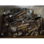 A small quantity of cutlery, some silver bound