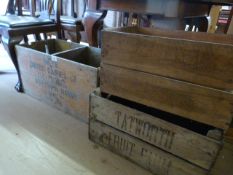 Three vintage crates