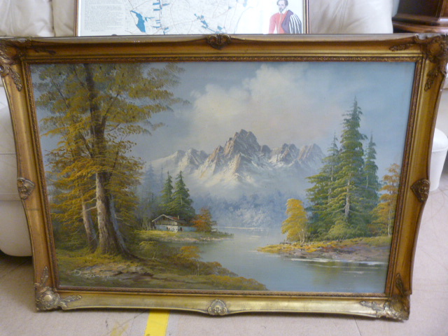 A signed oil painting of a Lake scene - Image 2 of 3