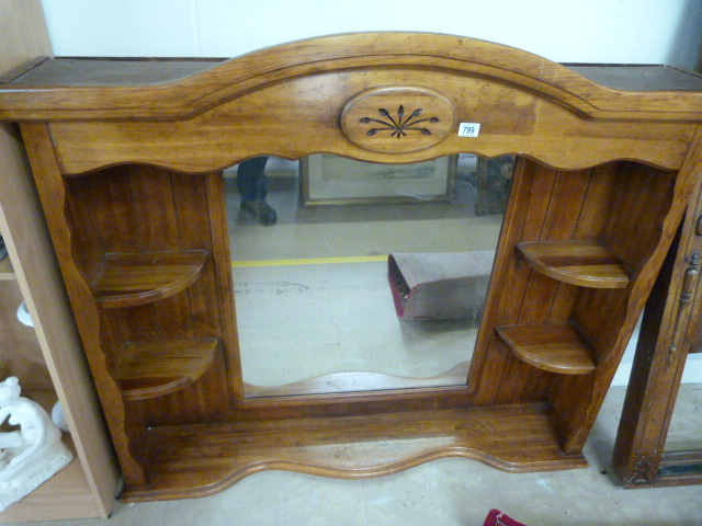 A pine mirror backed dresser top