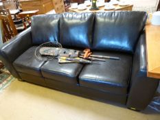 A leather 3 seater settee