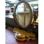 Walnut dressing table mirror