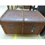 Canvas wooden banded trunk