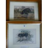 A pair of lithographs by Joseph Wole