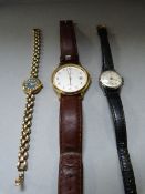 A Seiko Gold plated ladies wrist watch and two others