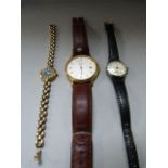 A Seiko Gold plated ladies wrist watch and two others