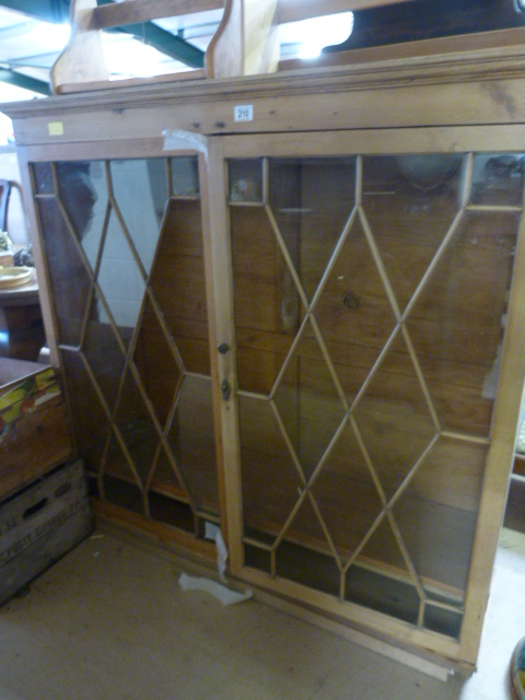 A Pine glass fronted display cabinetA/F