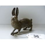 A Cold painted bronze of a Hare
