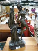 An Art Deco Style Bronze of a Flapper Girl