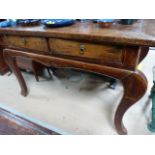 A Chinese hall table with two drawers