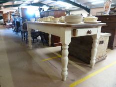 A pine farmhouse table