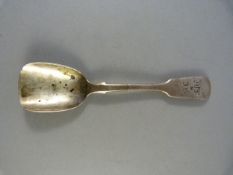 A hallmarked silver caddy spoon dated 1834, London,by Joseph Read, inscribed on reverse "Slavery