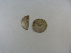Edward II Canterbury mint penny and a Henry II Tealby cut half.