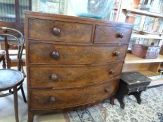 A Bow fronted Mahogany Chest of Drawers