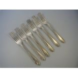 A set of six hallmarked silver forks- total weight 415 g approx