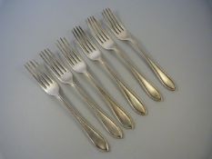 A set of six hallmarked silver forks- total weight 415 g approx