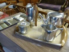 A Picqeout ware Tea set on tray