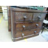 A mahogany chest of 4 drawers A/F