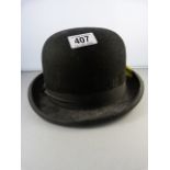 A Black bowler hat