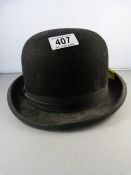 A Black bowler hat