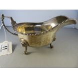 A hallmarked silver sauce boat- 294.5g