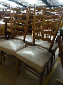 Oak ladderback chairs with splayed back