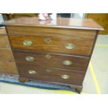 A Mahogany chest of three drawers