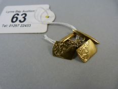 A pair of 9ct gold cufflinks- weight 3.3g