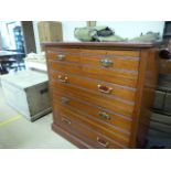 A mahogany chest of five drawers