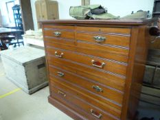A mahogany chest of five drawers