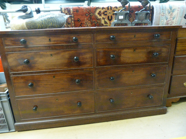 A Large victorian mahogany chest of 8 drawers