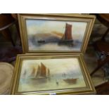 A pair of oil paintings, sea scenes