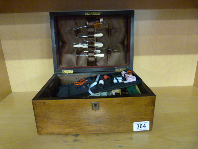 A rosewood sewing box