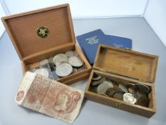 A quantity of various coins including 2 Victorian Crowns