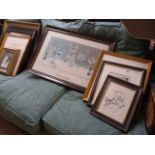 Eight Louis Wain prints