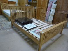 A double oak bed