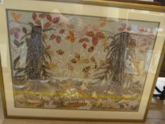 Two large framed and glazed watercolours depicting Spring and Autumn by Helen Trevelyan