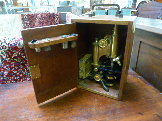 A Microscope in Mahogany case