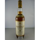 A bottle of Macallan 10 year old single malt