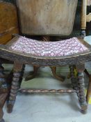 An oak bobbin turned stool