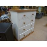 A Shaker style chest of five drawers