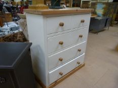 A Shaker style chest of five drawers