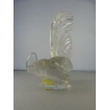 A glass cockerel signed Lalique, France- small nick to neck