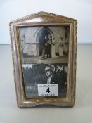 A hallmarked silver photo frame