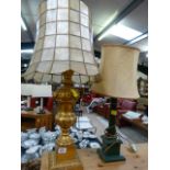 A large Gilt lamp, and one other