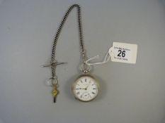 A hallmarked silver pocket watch by A.W.W Co., Waltham, Mass. with subsidiary second hand at 6 o'