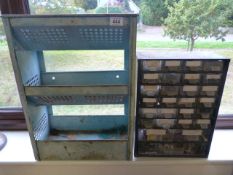 A Tala vegetable rack along with a metal/plastic chest of drawers