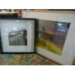 Framed Photograph of a dilapidated wooden boat in frame. Entitled "Sea Weasy" by Jessica Scott and a