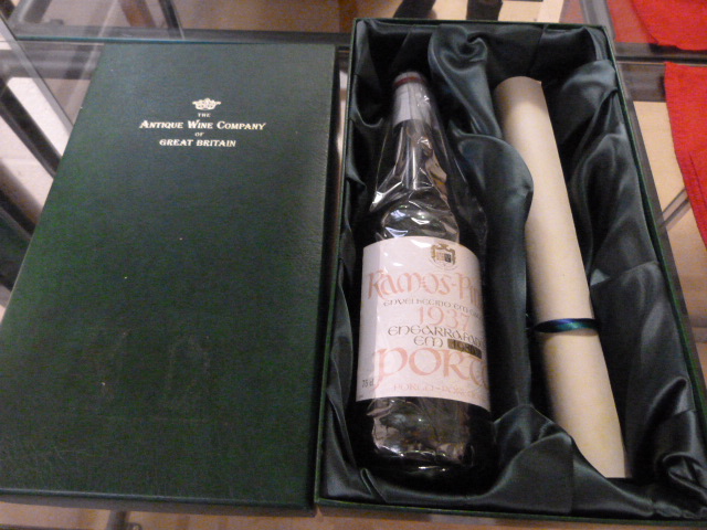 A Bottle of 1937 Ramos Pinto Tawny Port, boxed by the Antique Wine Company of Great Britain with