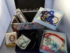 A quantity of costume jewellery in one case